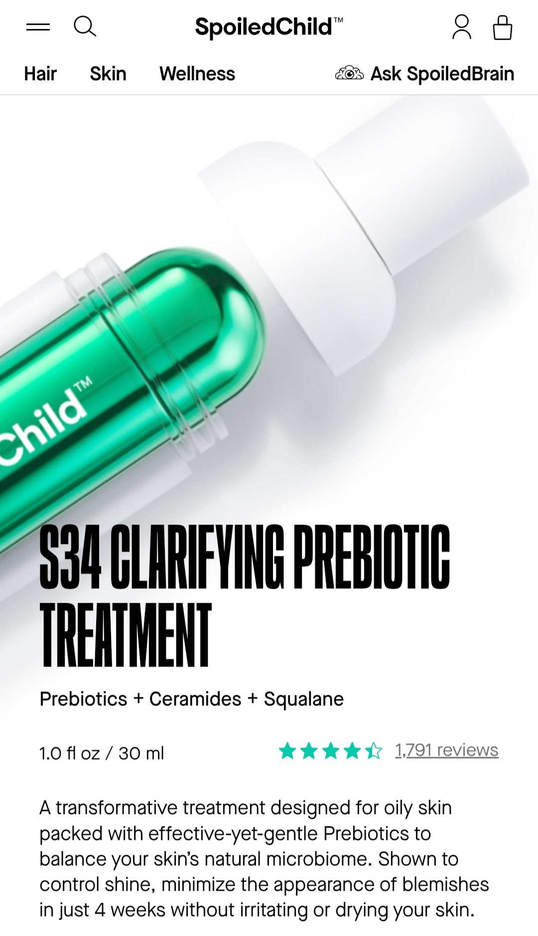 Clarifying prebiotic treatment