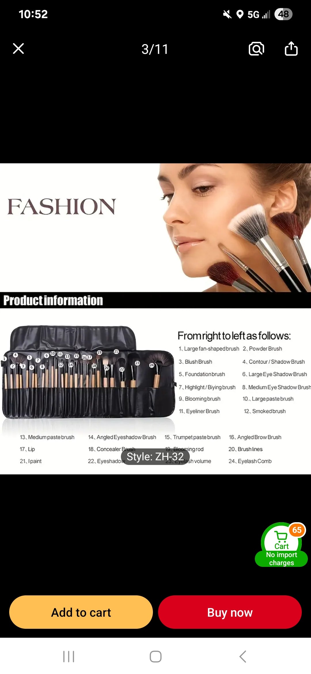 32 piece makeup brush set