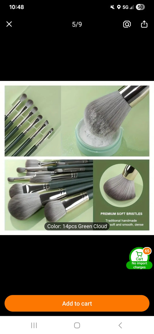 14 piece set of makeup brushes